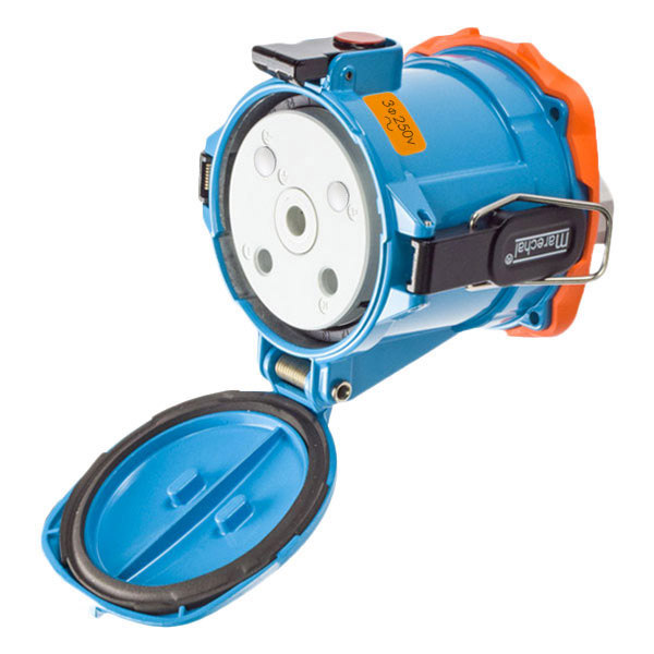39-94172-K07 - DR150 RECEPTACLE METAL BLUE SIZE 5 TYPE 3R 2P+G 150A 250 VAC 60 Hz NO AUX